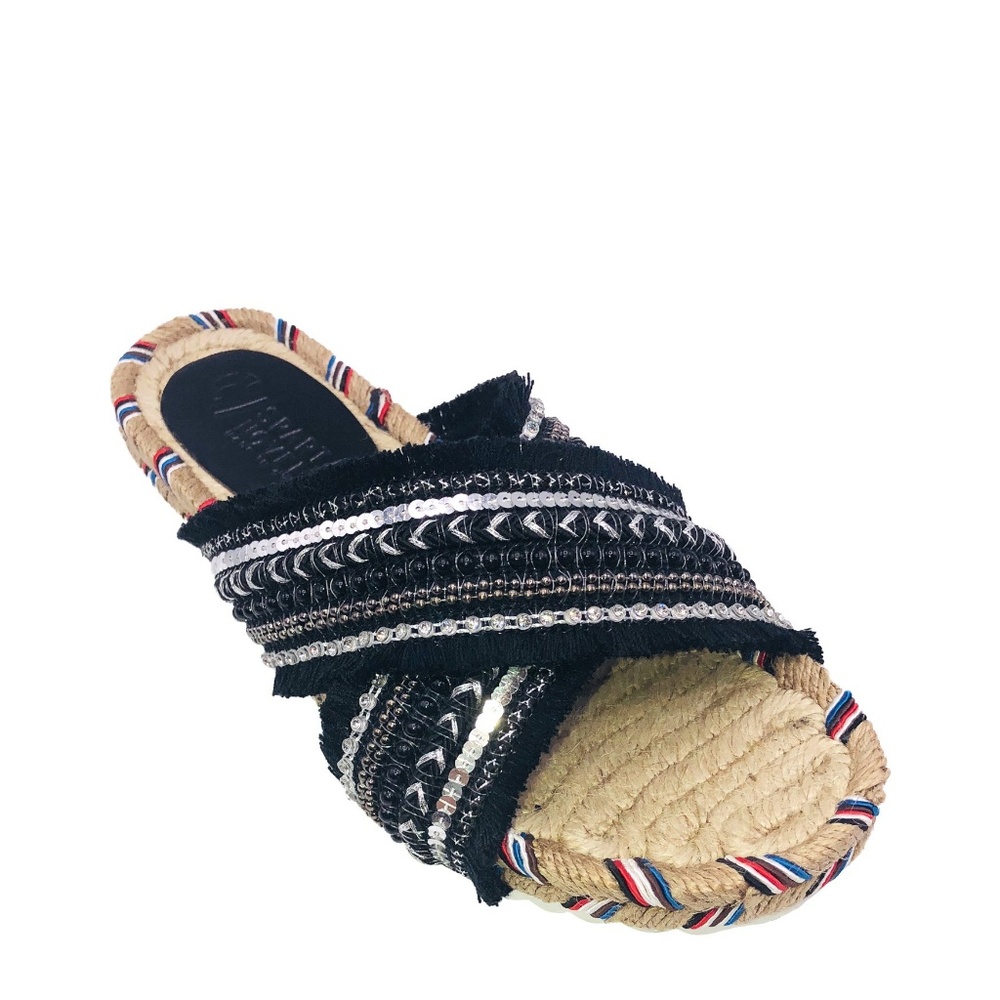 SPARTA NOVELTY ROULA BLACK SLIP-ON SLIDE SANDAL 6*
